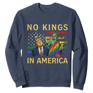 No Kings In America Statue Of Liberty Pride Sweatshirt Humorous Political Gift