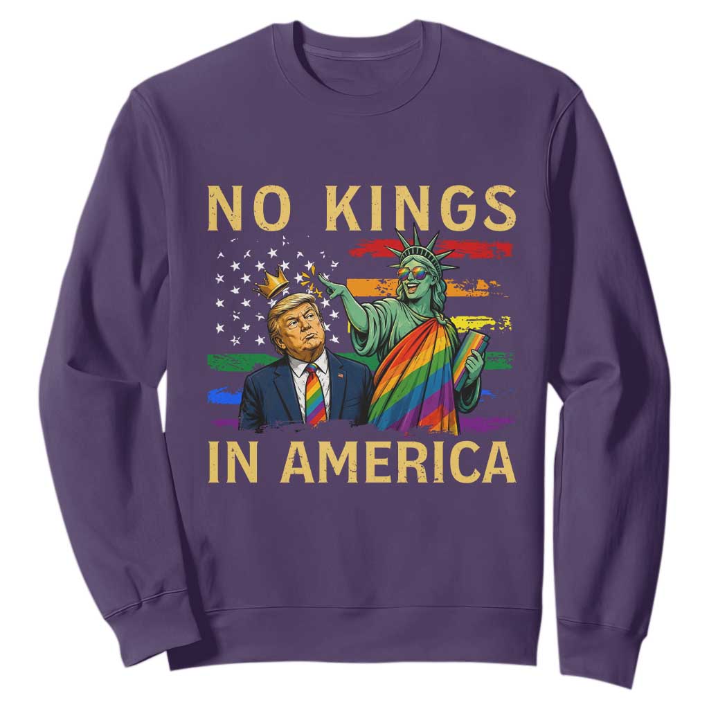 No Kings In America Statue Of Liberty Pride Sweatshirt Humorous Political Gift