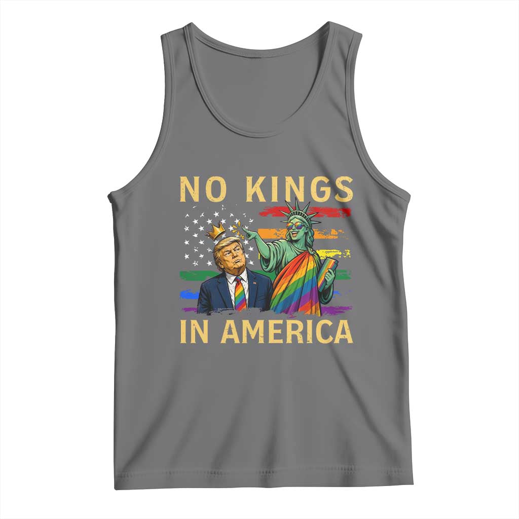 No Kings In America Statue Of Liberty Pride Tank Top Humorous Political Gift