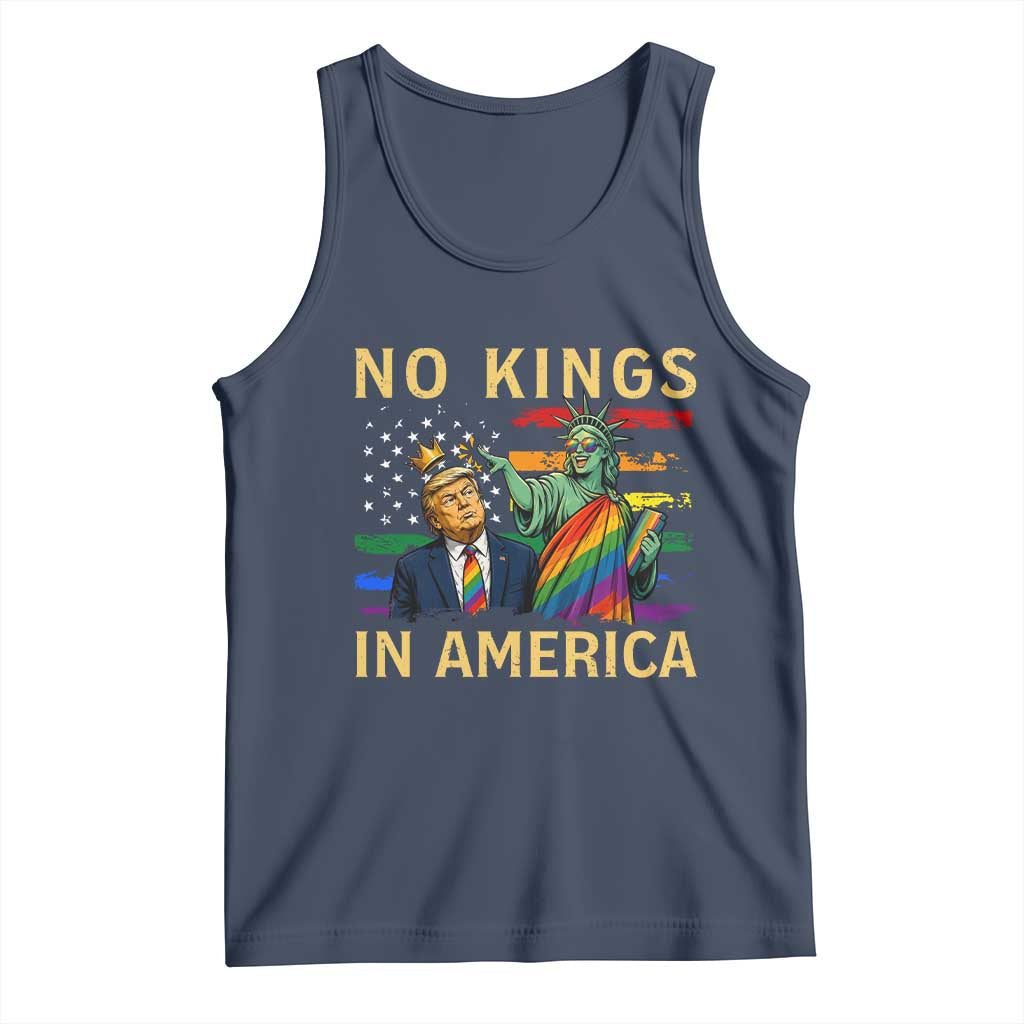 No Kings In America Statue Of Liberty Pride Tank Top Humorous Political Gift