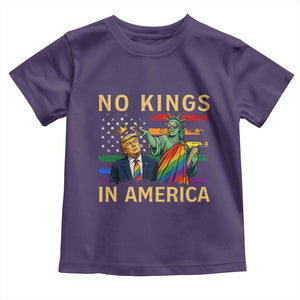 No Kings In America Statue Of Liberty Pride Toddler T Shirt Humorous Political Gift TS12 Purple Print Your Wear