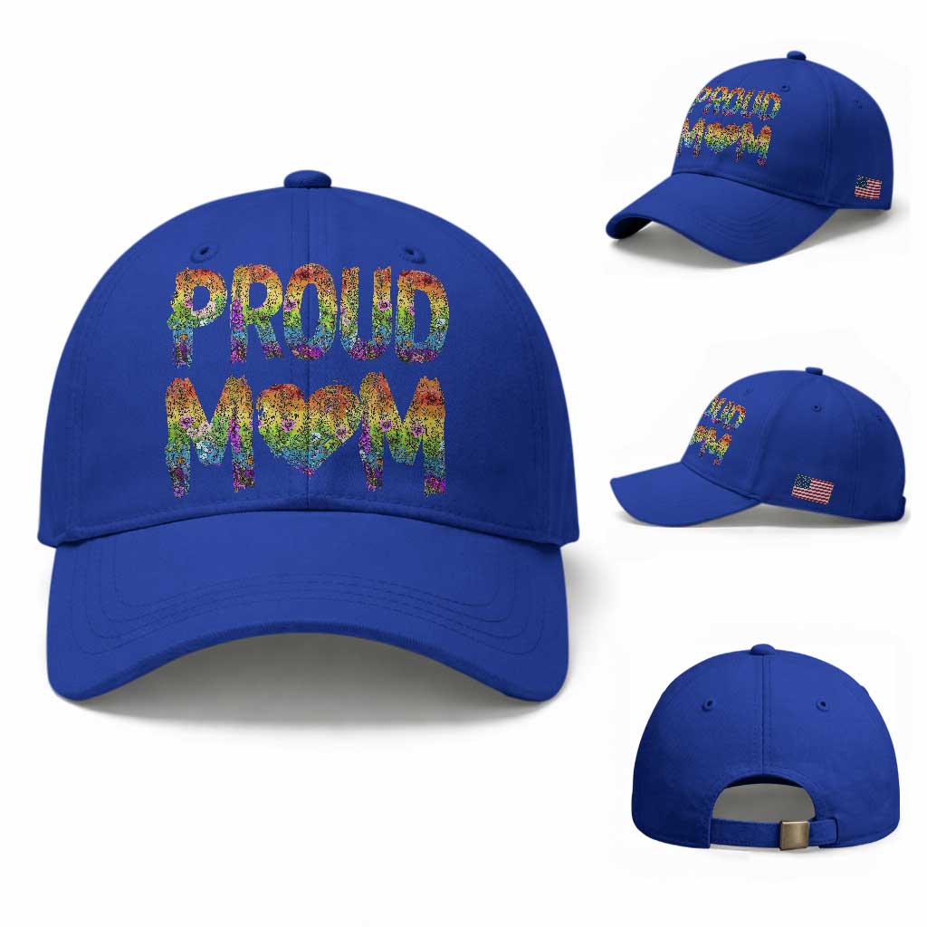 Proud Mom LGBTQ Human Rights Support Baseball Cap TS12 Baseball Cap Universal Fit Royal Blue Print Your Wear