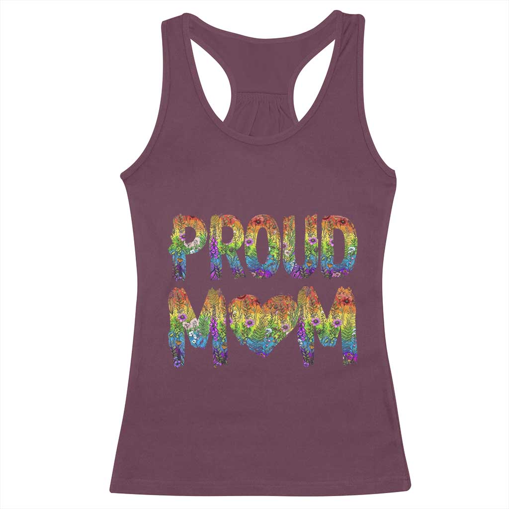 Proud Mom LGBTQ Human Rights Support Racerback Tank Top