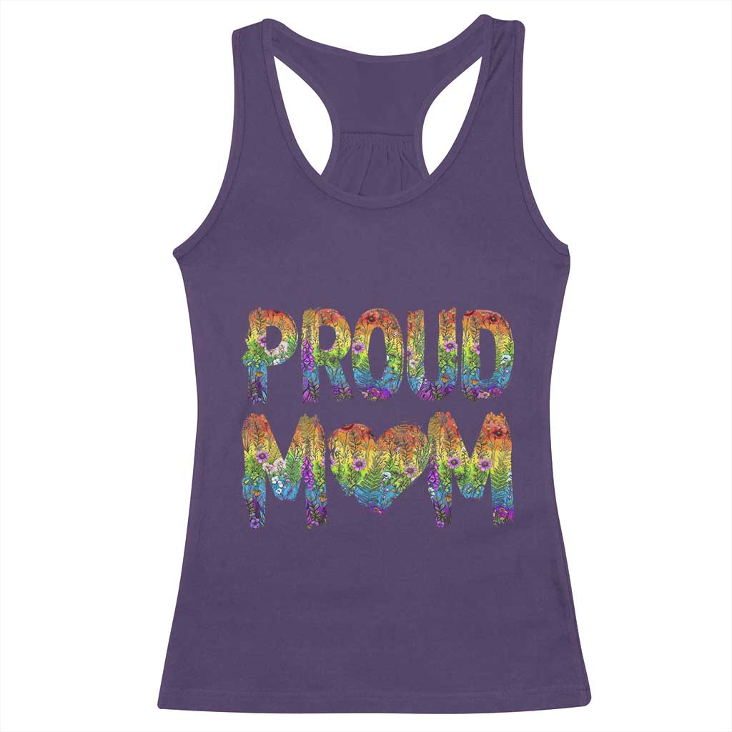 Proud Mom LGBTQ Human Rights Support Racerback Tank Top