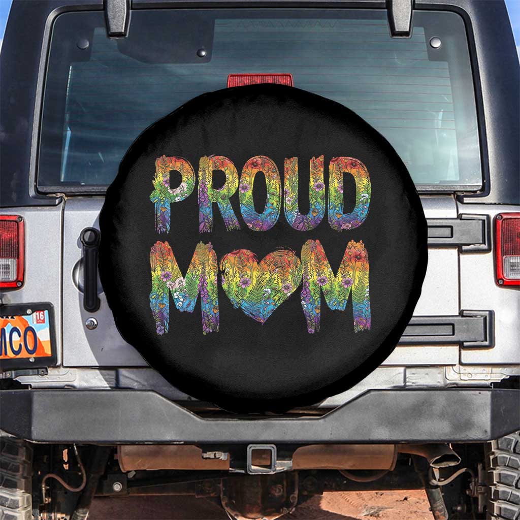 Proud Mom LGBTQ Human Rights Support Spare Tire Cover TS12 No hole Black Print Your Wear