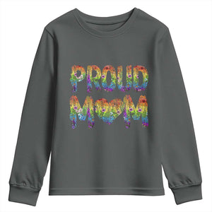Proud Mom LGBTQ Human Rights Support Youth Sweatshirt TS12 Dark Heather Print Your Wear