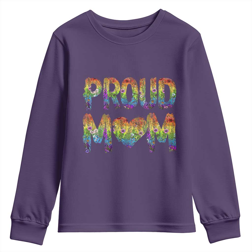 Proud Mom LGBTQ Human Rights Support Youth Sweatshirt TS12 Purple Print Your Wear