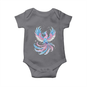 Transgender Phoenix Reborn Baby Onesie Trans Pride Flag Bird TS12 Charcoal Print Your Wear
