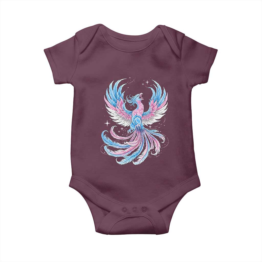 Transgender Phoenix Reborn Baby Onesie Trans Pride Flag Bird TS12 Maroon Print Your Wear