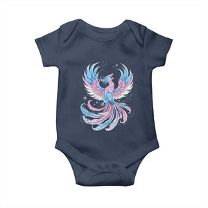Transgender Phoenix Reborn Baby Onesie Trans Pride Flag Bird TS12 Navy Print Your Wear