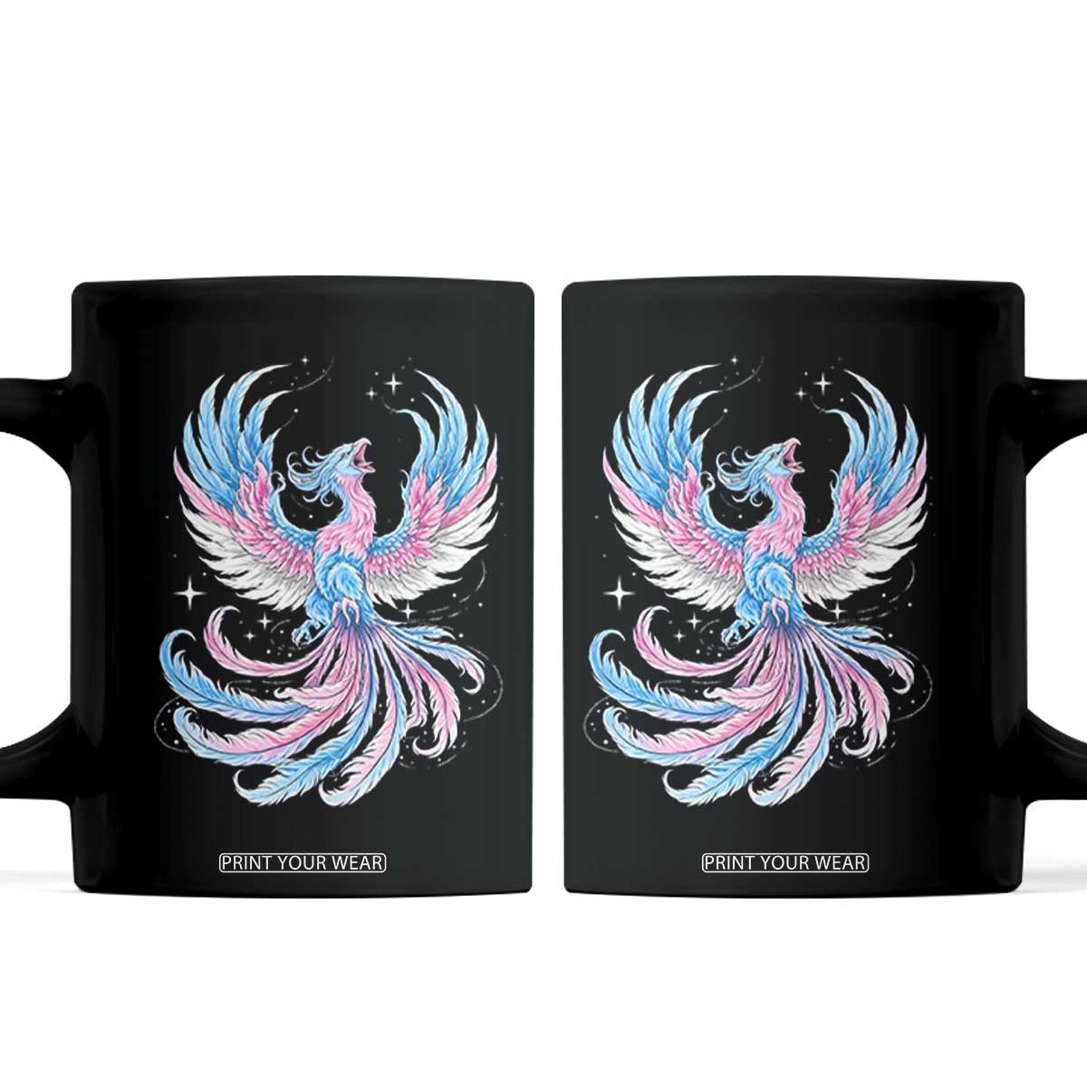 Transgender Phoenix Reborn Coffee Mug Trans Pride Flag Bird