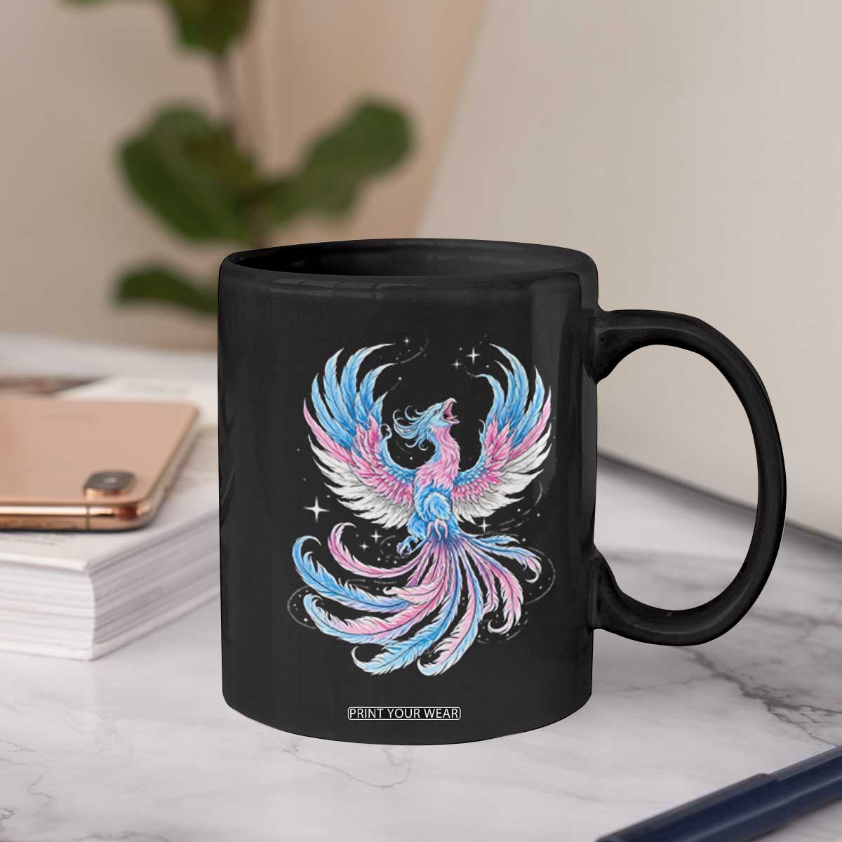 Transgender Phoenix Reborn Coffee Mug Trans Pride Flag Bird TS12 Print Your Wear