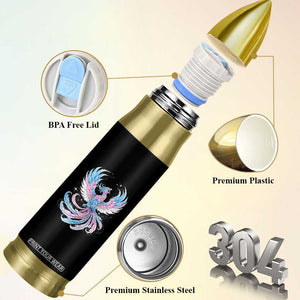 Transgender Phoenix Reborn Bullet Tumbler Trans Pride Flag Bird