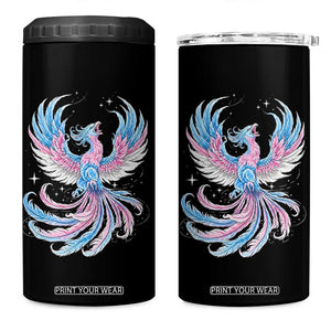 Transgender Phoenix Reborn 4 in 1 Can Cooler Tumbler Trans Pride Flag Bird
