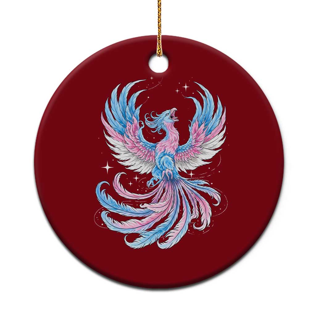 Transgender Phoenix Reborn Ceramic Ornament Trans Pride Flag Bird TS12 1pc Red Print Your Wear