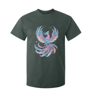 Transgender Phoenix Reborn T Shirt For Kid Trans Pride Flag Bird TS12 Dark Forest Green Print Your Wear
