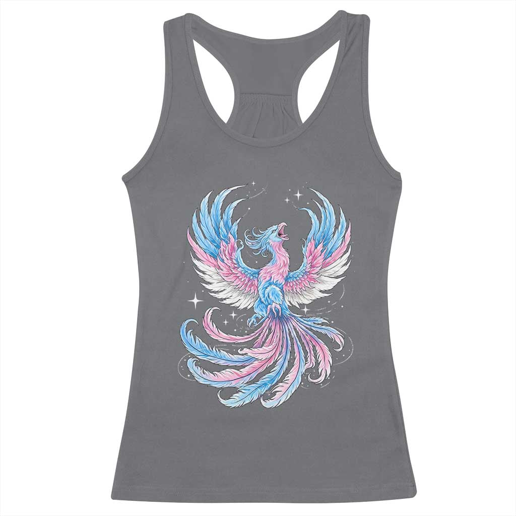 Transgender Phoenix Reborn Racerback Tank Top Trans Pride Flag Bird TS12 Charcoal Print Your Wear