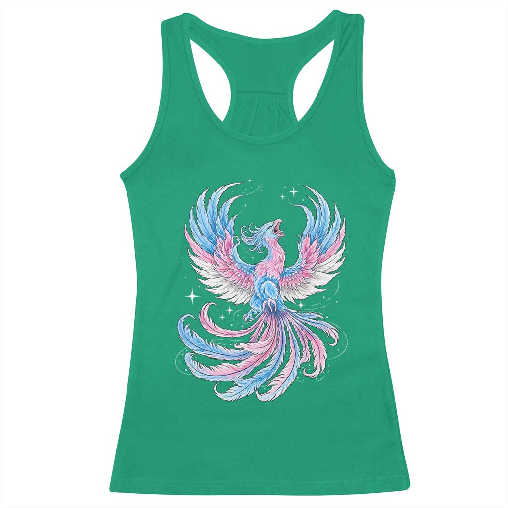 Transgender Phoenix Reborn Racerback Tank Top Trans Pride Flag Bird TS12 Irish Green Print Your Wear