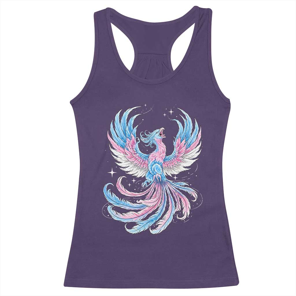 Transgender Phoenix Reborn Racerback Tank Top Trans Pride Flag Bird TS12 Purple Print Your Wear