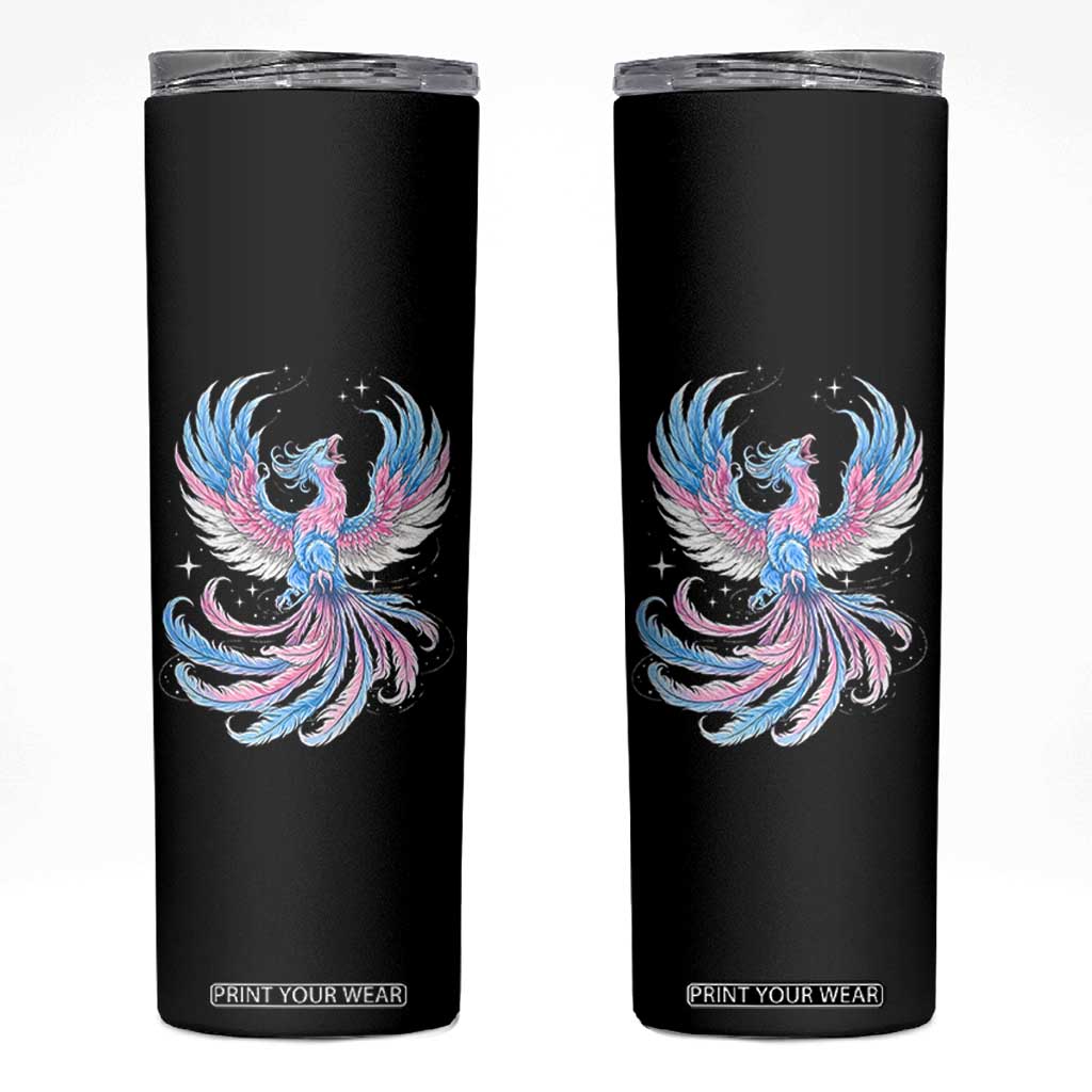 Transgender Phoenix Reborn Skinny Tumbler Trans Pride Flag Bird