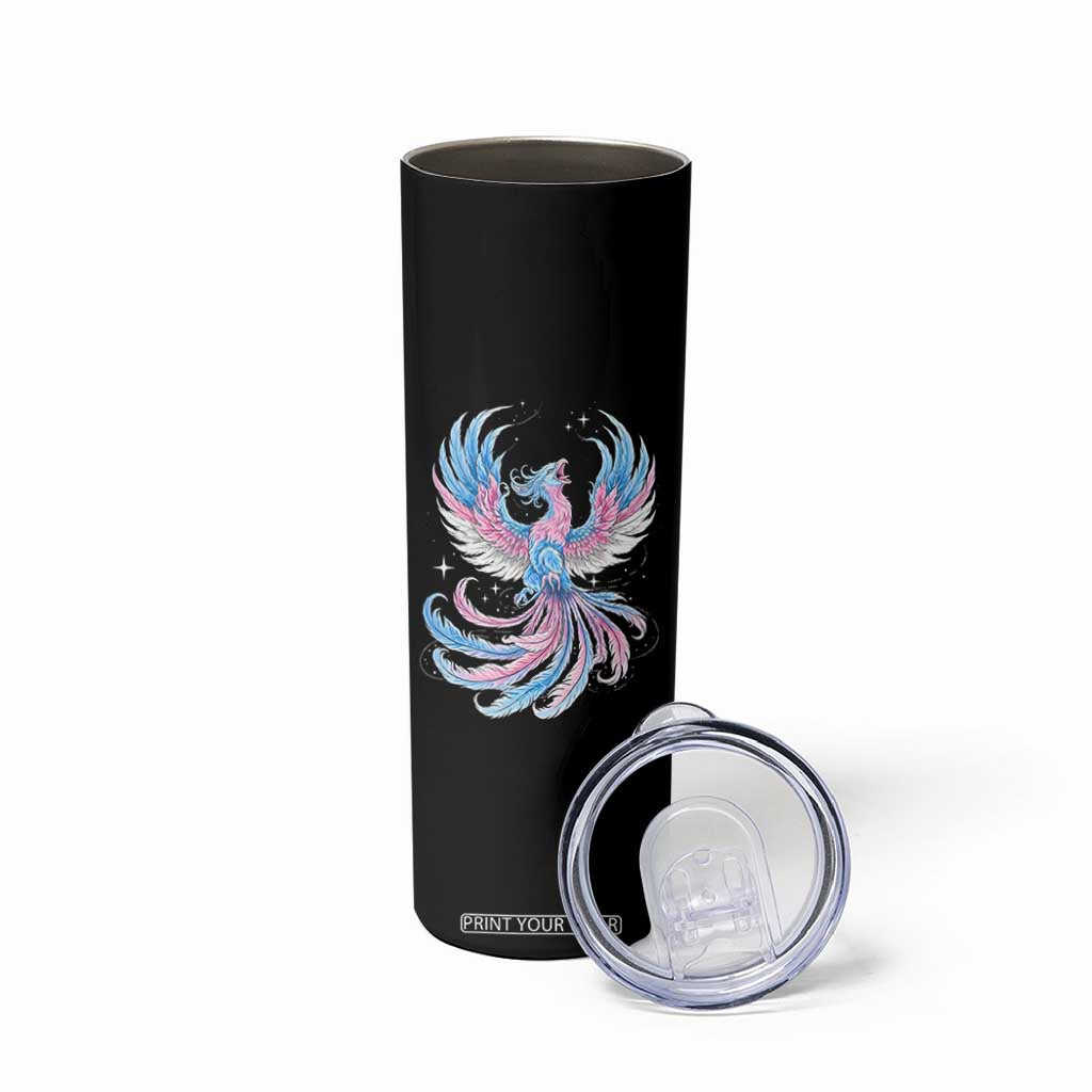 Transgender Phoenix Reborn Skinny Tumbler Trans Pride Flag Bird