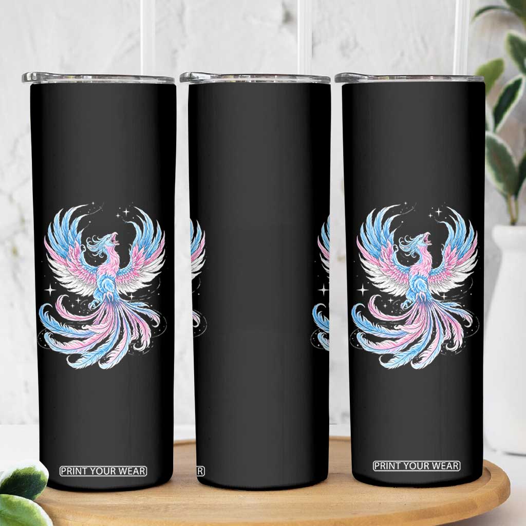Transgender Phoenix Reborn Skinny Tumbler Trans Pride Flag Bird