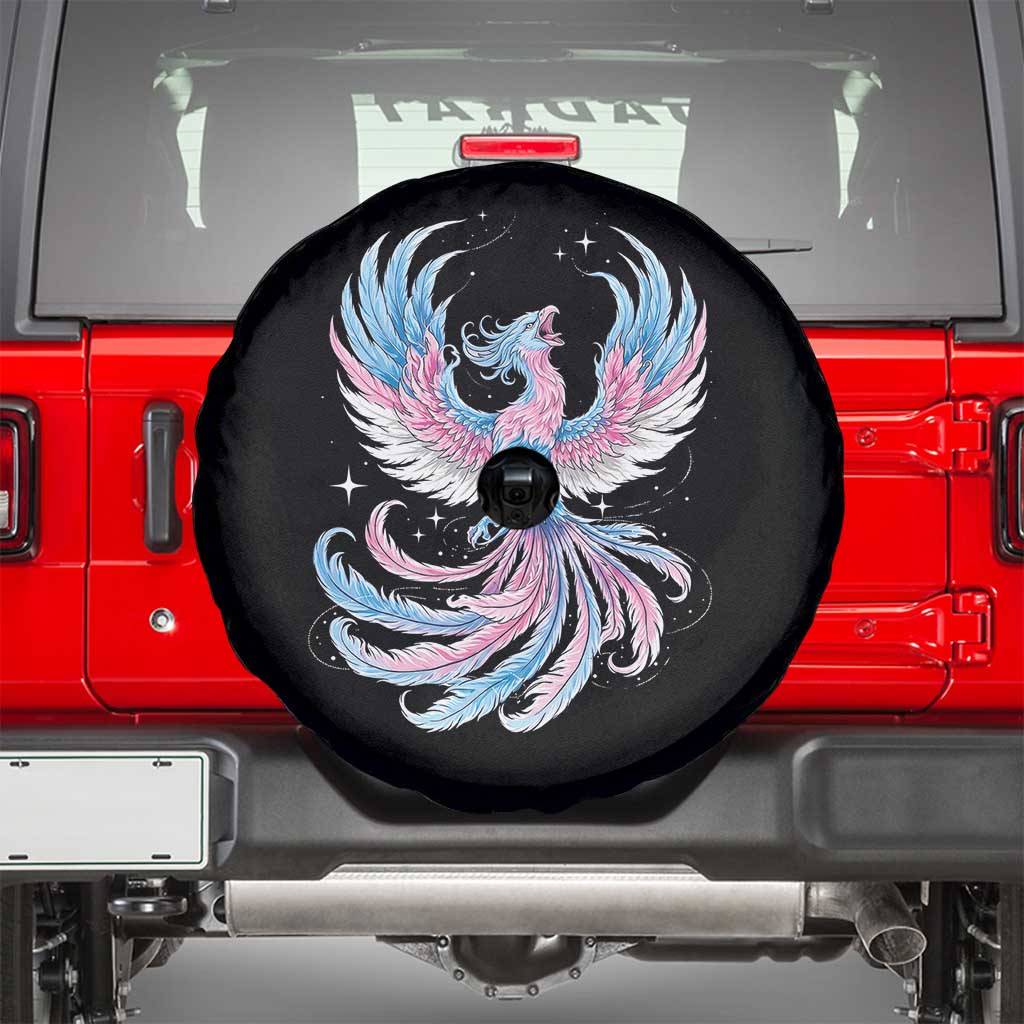 Transgender Phoenix Reborn Spare Tire Cover Trans Pride Flag Bird