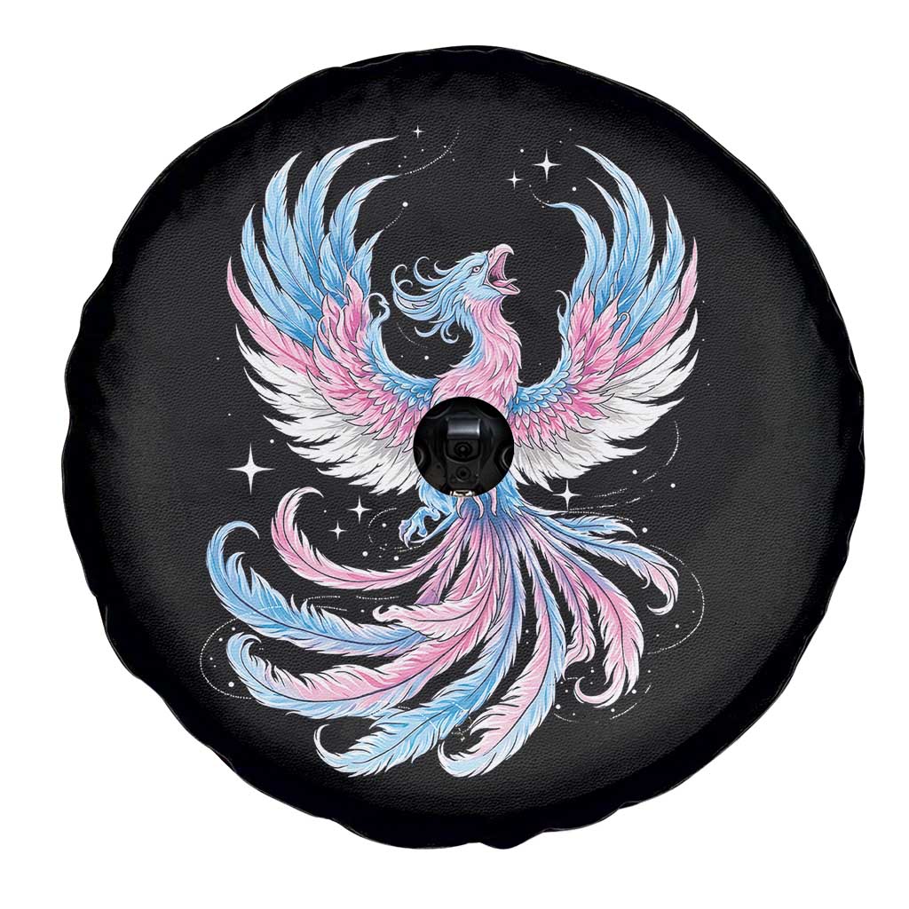 Transgender Phoenix Reborn Spare Tire Cover Trans Pride Flag Bird