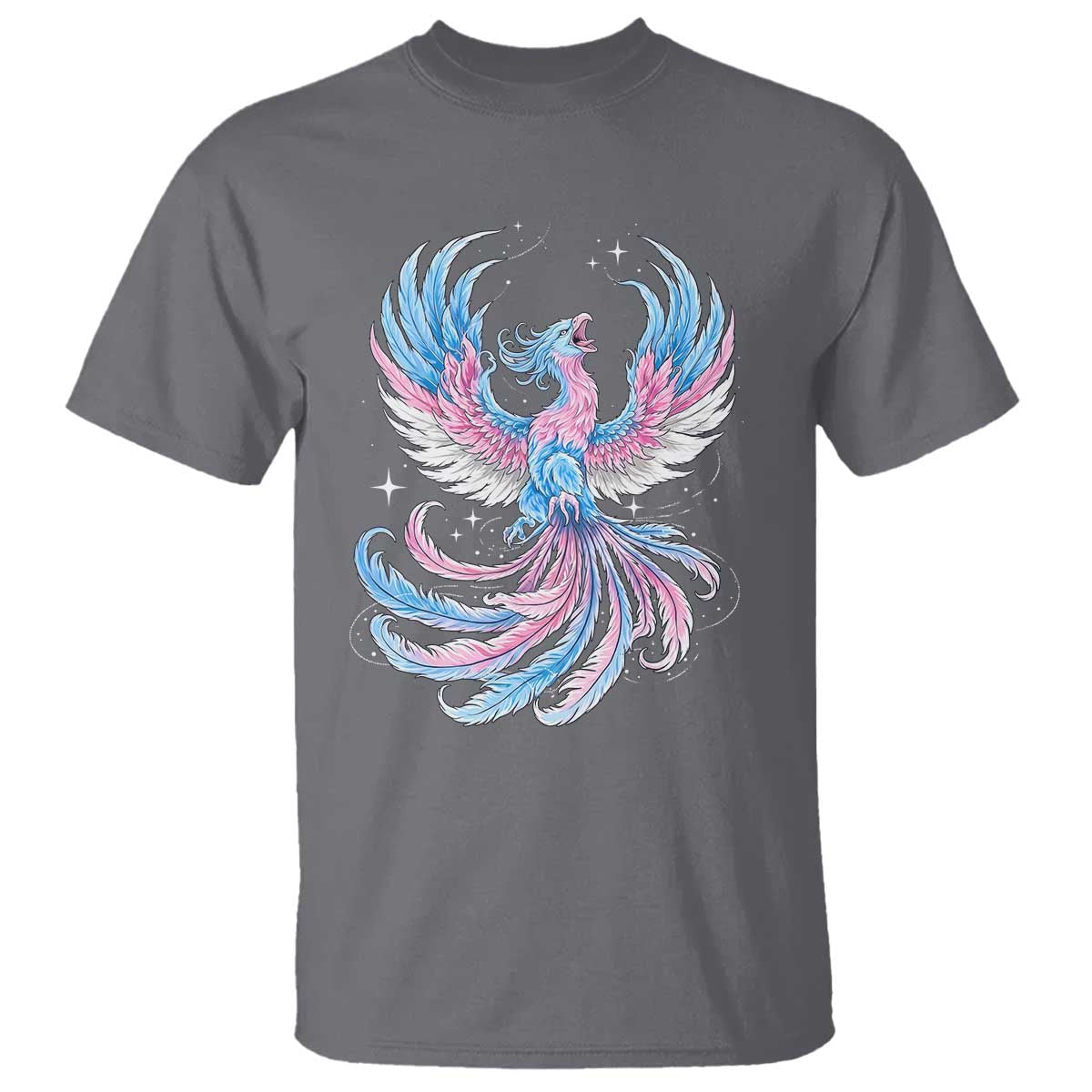 Transgender Phoenix Reborn T Shirt Trans Pride Flag Bird TS12 Charcoal Print Your Wear