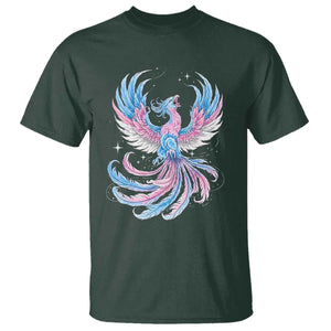 Transgender Phoenix Reborn T Shirt Trans Pride Flag Bird TS12 Dark Forest Green Print Your Wear