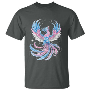 Transgender Phoenix Reborn T Shirt Trans Pride Flag Bird TS12 Dark Heather Print Your Wear