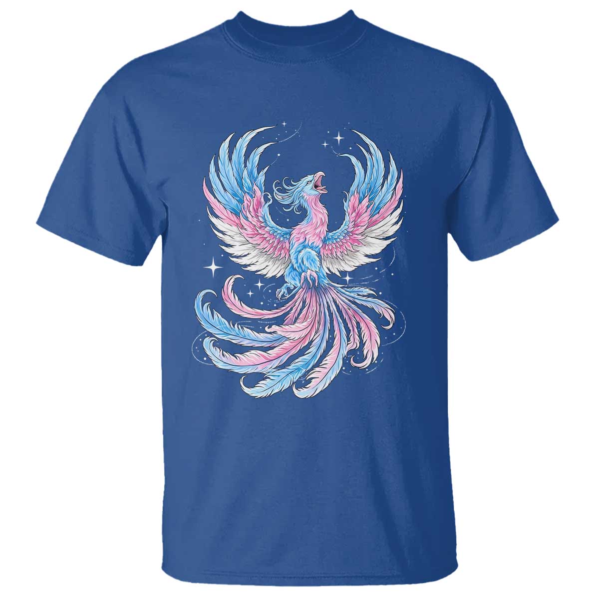 Transgender Phoenix Reborn T Shirt Trans Pride Flag Bird TS12 Royal Blue Print Your Wear