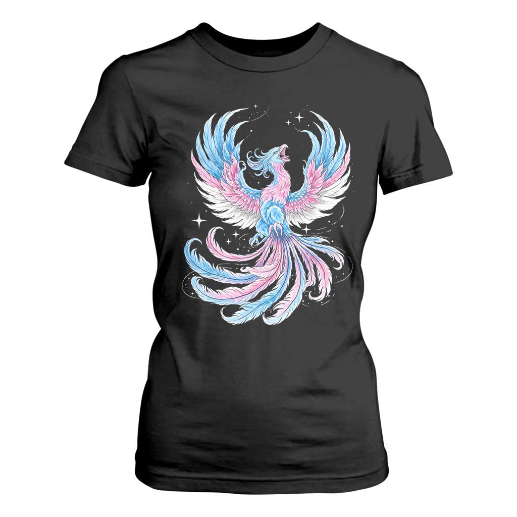 Transgender Phoenix Reborn T Shirt For Women Trans Pride Flag Bird TS12 Black Print Your Wear