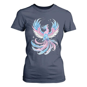 Transgender Phoenix Reborn T Shirt For Women Trans Pride Flag Bird TS12 Navy Print Your Wear