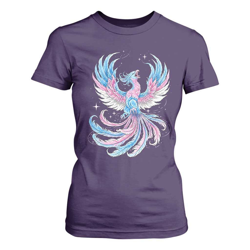 Transgender Phoenix Reborn T Shirt For Women Trans Pride Flag Bird TS12 Purple Print Your Wear