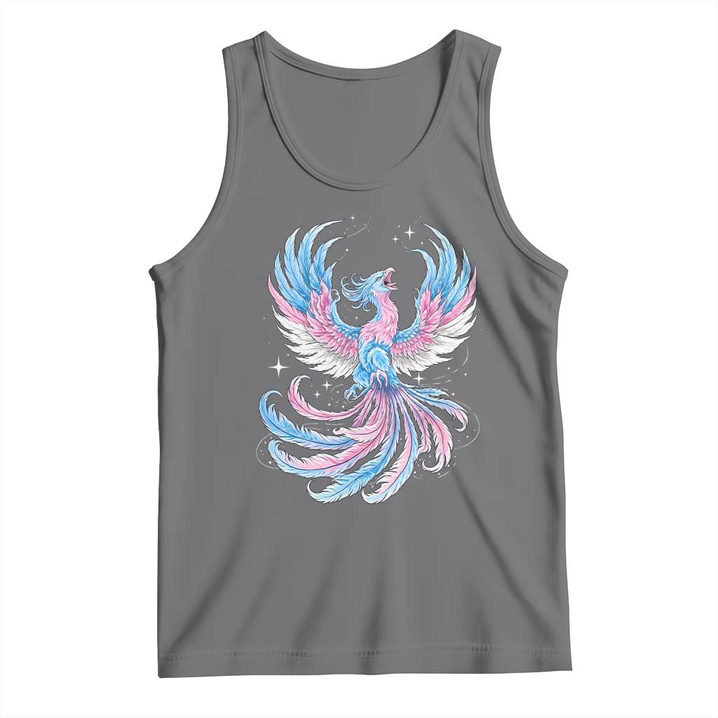 Transgender Phoenix Reborn Tank Top Trans Pride Flag Bird TS12 Black Heather Print Your Wear