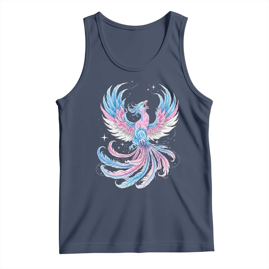 Transgender Phoenix Reborn Tank Top Trans Pride Flag Bird TS12 Navy Print Your Wear