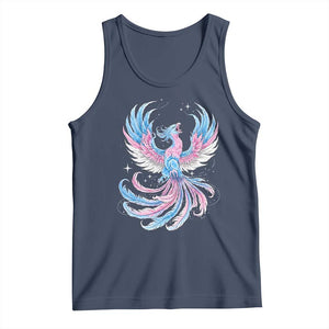 Transgender Phoenix Reborn Tank Top Trans Pride Flag Bird TS12 Navy Print Your Wear