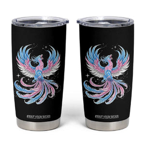 Transgender Phoenix Reborn Tumbler Cup Trans Pride Flag Bird TS12 Black Print Your Wear