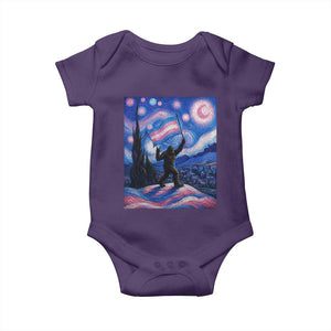 Bigfoot Starry Night Trans Rights Baby Onesie Sasquatch LGBTQ Pride
