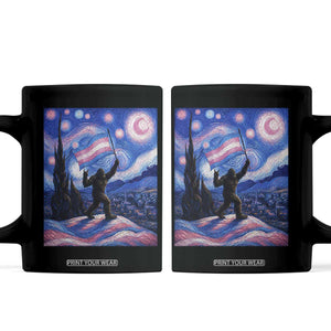 Bigfoot Starry Night Trans Rights Coffee Mug Sasquatch LGBTQ Pride TS12 Black Print Your Wear