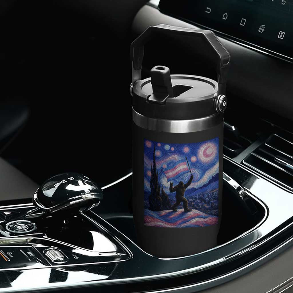 Bigfoot Starry Night Trans Rights Flip Straw Tumbler Sasquatch LGBTQ Pride TS12 Print Your Wear