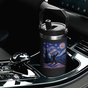 Bigfoot Starry Night Trans Rights Flip Straw Tumbler Sasquatch LGBTQ Pride TS12 Print Your Wear