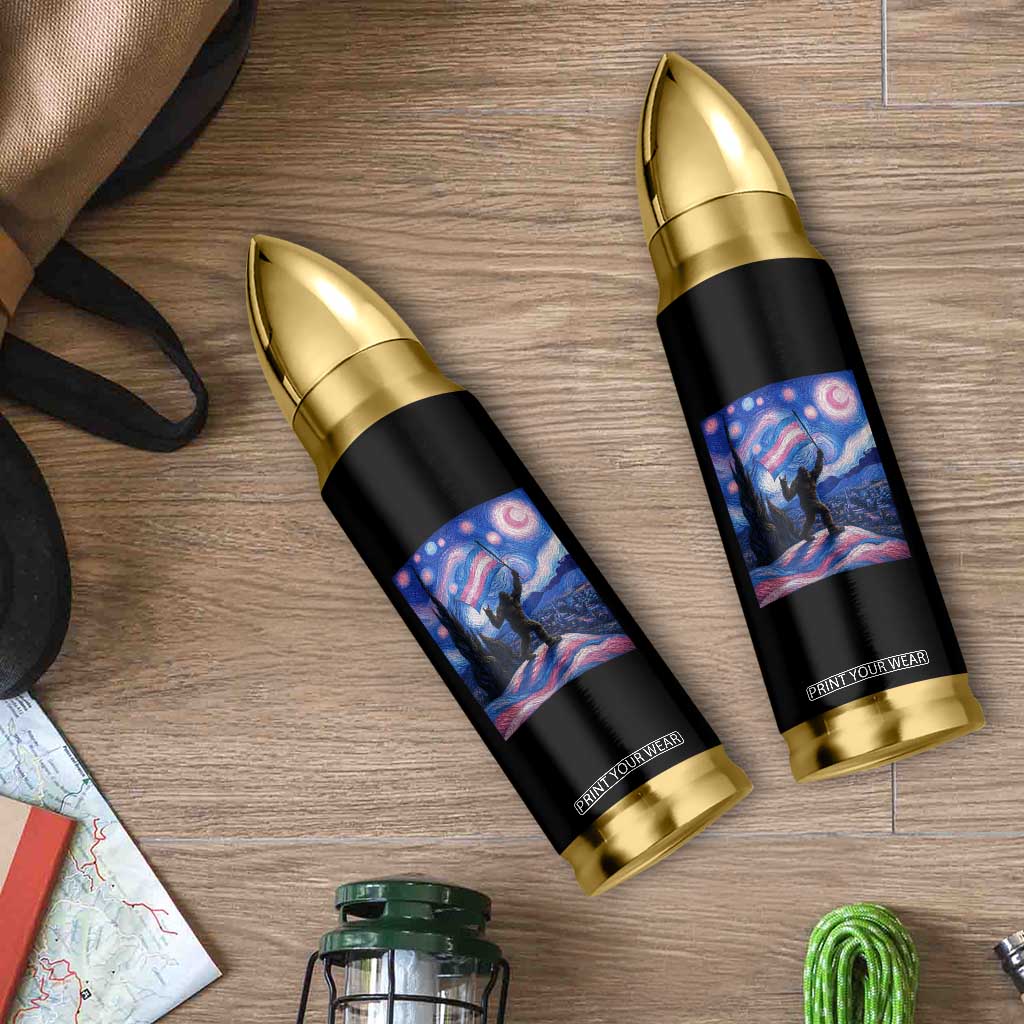 Bigfoot Starry Night Trans Rights Bullet Tumbler Sasquatch LGBTQ Pride TS12 Print Your Wear