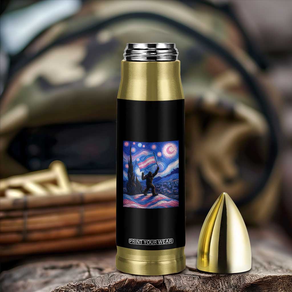 Bigfoot Starry Night Trans Rights Bullet Tumbler Sasquatch LGBTQ Pride TS12 Print Your Wear