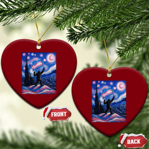 Bigfoot Starry Night Trans Rights Ceramic Ornament Sasquatch LGBTQ Pride TS12 Print Your Wear