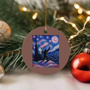 Bigfoot Starry Night Trans Rights Ceramic Ornament Sasquatch LGBTQ Pride TS12 1pc Mocha Print Your Wear