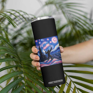 Bigfoot Starry Night Trans Rights Skinny Tumbler Sasquatch LGBTQ Pride TS12 Print Your Wear
