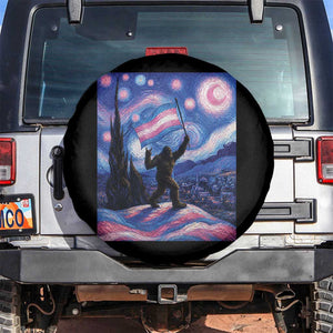 Bigfoot Starry Night Trans Rights Spare Tire Cover Sasquatch LGBTQ Pride TS12 No hole Black Print Your Wear