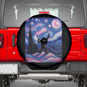Bigfoot Starry Night Trans Rights Spare Tire Cover Sasquatch LGBTQ Pride TS12 Black Print Your Wear
